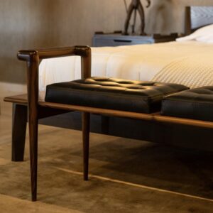 Torno Parota Bench in Leather
