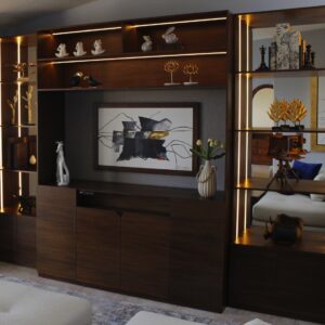 Mirage Parota Hidden TV Media Cabinet and Library