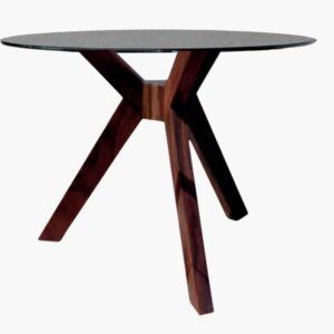 D1 Glass Top Dining Table 100cm (4 wood types available)