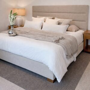 Solace Upholstered Bed with Horizontal Pleats